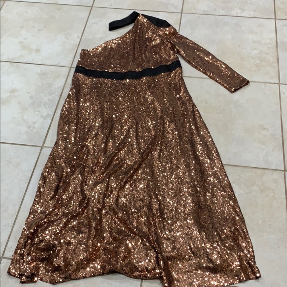 NWT Eloquii Copper Sequin One Shoulder Dress 20